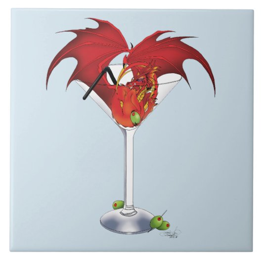 Martini Fantasy Red Dragon Fliese (Vorderseite)