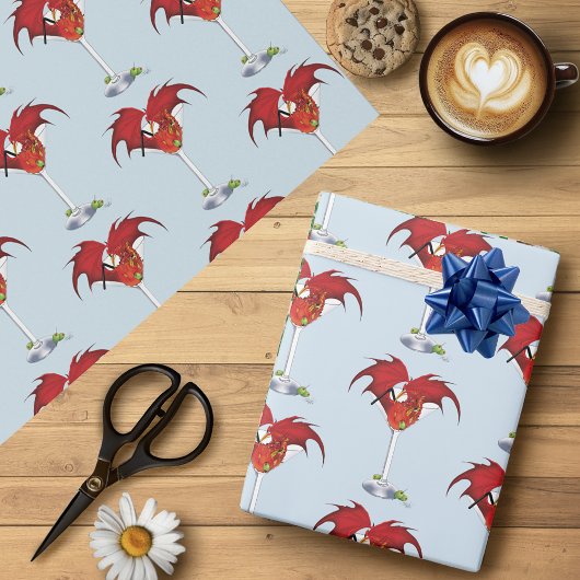 Martini Fantasy Red Dragon Geschenkpapier