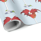 Martini Fantasy Red Dragon Geschenkpapier (Rolleneckpunkt)