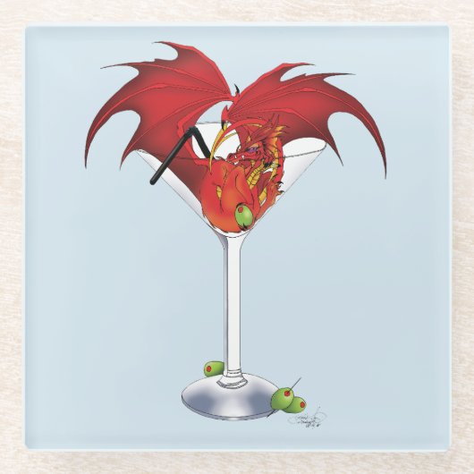 Martini Fantasy Red Dragon Glasuntersetzer (Vorderseite)