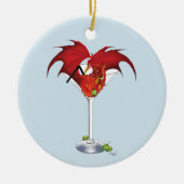 Martini Fantasy Red Dragon Keramik Ornament (Vorne)