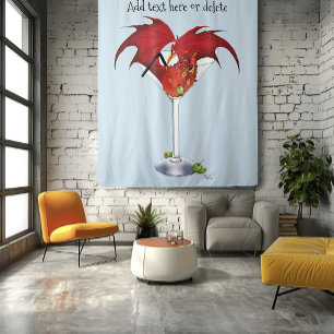 Martini Fantasy Red Dragon Wandteppich