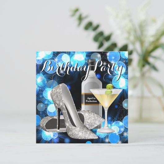 Martini-Geburtstagsparty Einladung (Stehend Vorderseite)