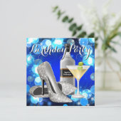 Martini-Geburtstagsparty Einladung (Stehend Vorderseite)