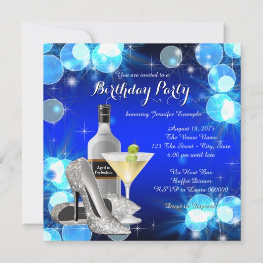 Martini-Geburtstagsparty Einladung (Rückseite)