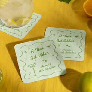 Martini-Geburtstagsparty Rechteckiger Pappuntersetzer