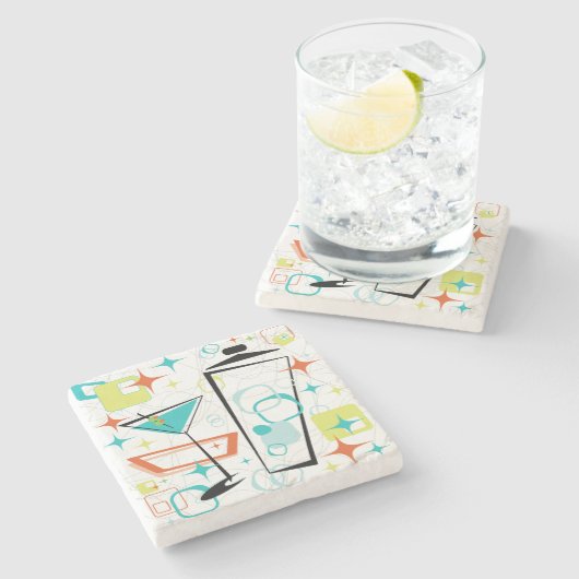 Martini Gehen-Gehen Steinuntersetzer (Seitenansicht)