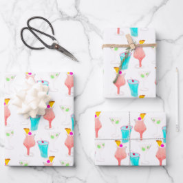 Martini-Getränke, Cocktails, Mix-Getränke Geschenkpapier Set