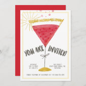 Martini-Glas-Cocktail-Party Einladung (Vorne/Hinten)