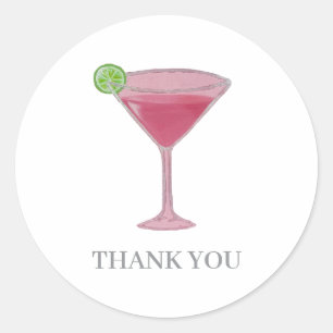 Martini-Glas Cosmo-Malerei Danke Runder Aufkleber