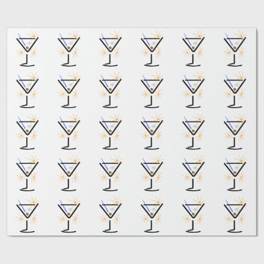 Martini-Glas Geschenkpapier (Flach)