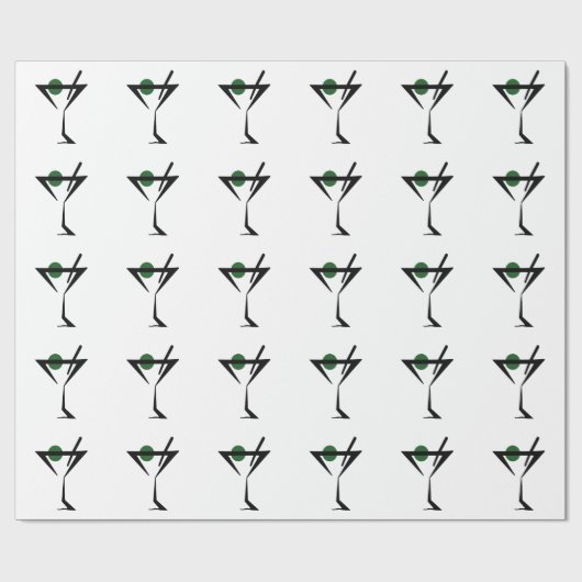 Martini-Glas Geschenkpapier (Flach)