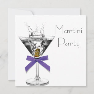 Martini-Glas Lila Martini-Party-Einladungen Einladung