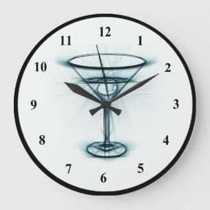 Martini-Glas-Skizze Große Wanduhr