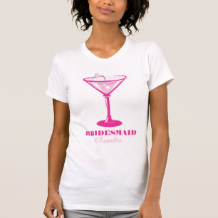 Martini-Glas u. Ring-Brautjungfern-Gastgeschenk T-Shirt