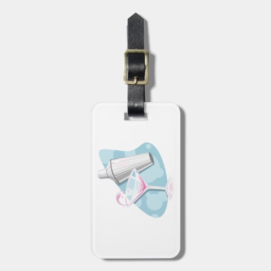 Martini-Glas und Shaker Gepäckanhänger (Vorderseite vertikal)