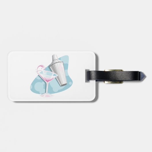 Martini-Glas und Shaker Gepäckanhänger (Rückseite horizontal)