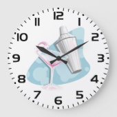 Martini-Glas und Shaker Große Wanduhr (Vorderseite)