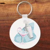 Martini-Glas und Shaker Schlüsselanhänger