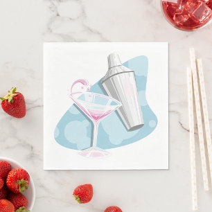 Martini-Glas und Shaker Serviette