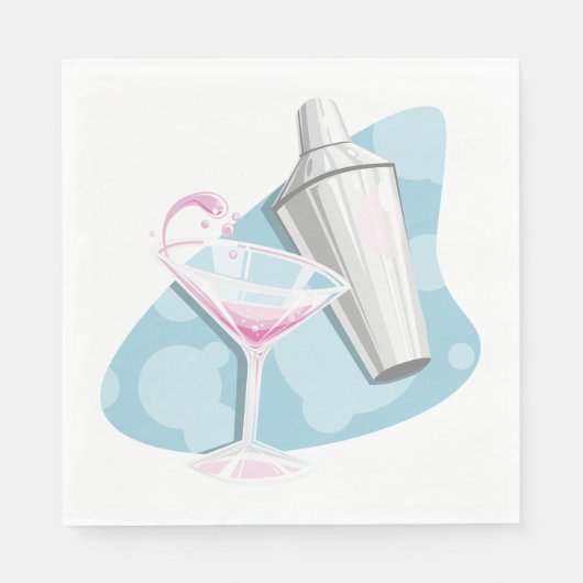 Martini-Glas und Shaker Serviette (Vorderseite)