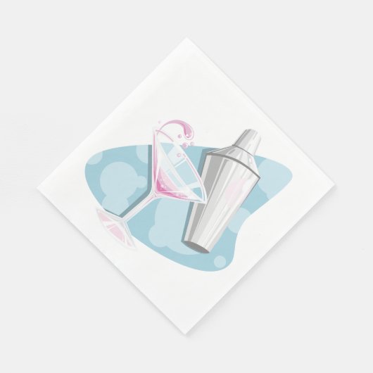 Martini-Glas und Shaker Serviette (Ecke)