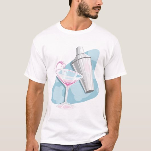 Martini-Glas und Shaker T-Shirt (Vorderseite)