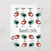 Martini Glasdesign Geburtstag oder Party Einladung (Vorne/Hinten)