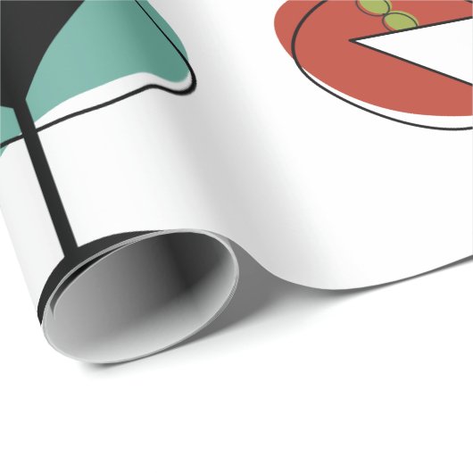 Martini Glasmuster im Stil der 50er Jahre Geschenkpapier (Rolleneckpunkt)
