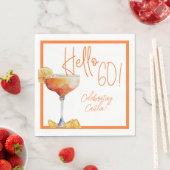 Martini Glass 60. Geburtstagspapier Napkin Serviette (Beispiel)