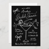 Martini Glass Bachelorette Party Invite Modern Einladung (Vorne/Hinten)