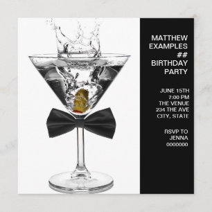 Martini Glass bedeutet jede Zahl Geburtstagspartei Einladung