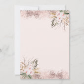 Martini Glass Boho Blume Brunch & Bubbly Einladung (Rückseite)