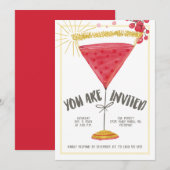Martini Glass Christmas Cocktail Party Einladung (Vorne/Hinten)