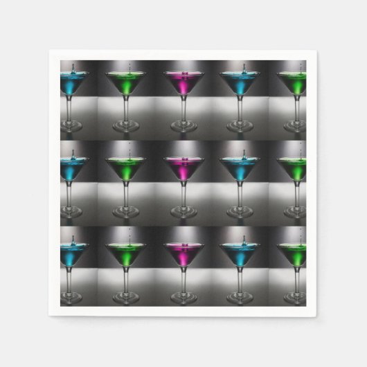 Martini Glass Cocktail Party Napkins Serviette (Vorderseite)