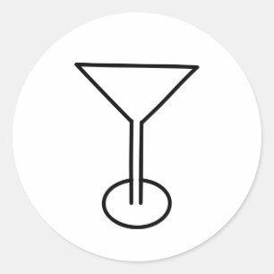 MARTINI GLASS DESIGN RUNDER AUFKLEBER