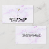 Martini Glass | Farbenfroher Marmor Visitenkarte (Vorne/Hinten)