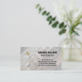 Martini Glass | Hintergrund der Holzplatten Visitenkarte (Stehend Vorderseite)