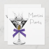 Martini Glass Lila Martini Party Einladungen (Vorne/Hinten)