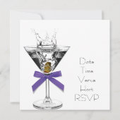 Martini Glass Lila Martini Party Einladungen (Rückseite)