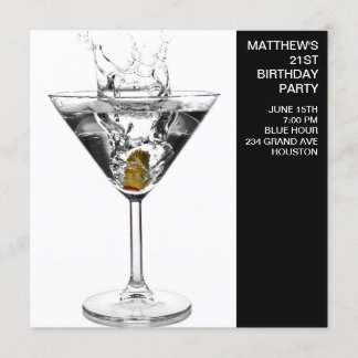 Martini Glass Mans Birthday Party Einladung