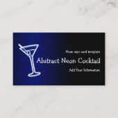 Martini Glass Neon Logo Business Card Visitenkarte (Vorderseite)