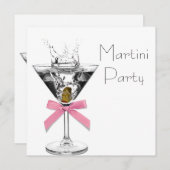Martini Glass Pink Martini Party Einladung (Vorne/Hinten)