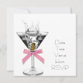 Martini Glass Pink Martini Party Einladung (Rückseite)