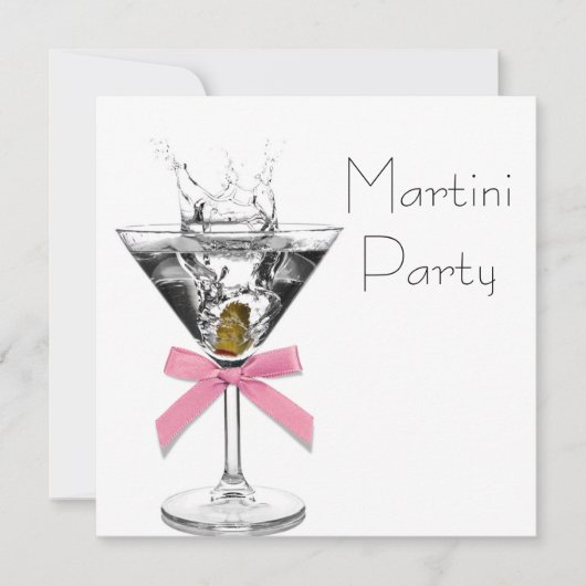 Martini Glass Pink Martini Party Einladung (Vorderseite)