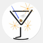 Martini Glass Runder Aufkleber (Vorderseite)