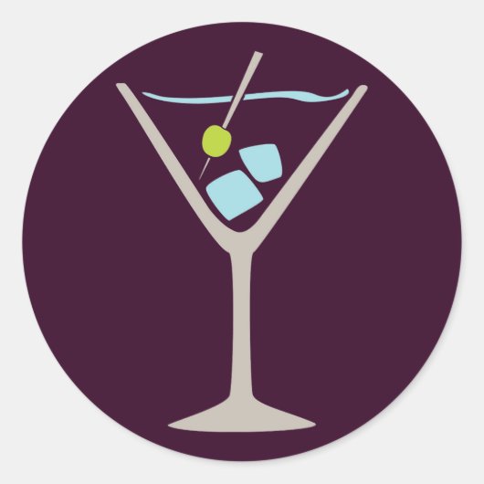 Martini Glass Runder Aufkleber (Vorderseite)