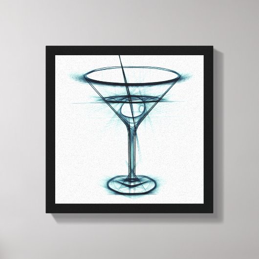 Martini Glass Sketch Leinwanddruck (Vorderseite)