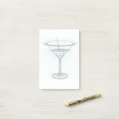 Martini Glass Sketch Post-it Klebezettel (Auf Schreibtisch)