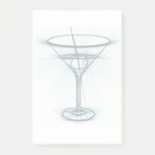 Martini Glass Sketch Post-it Klebezettel (Vorderseite)